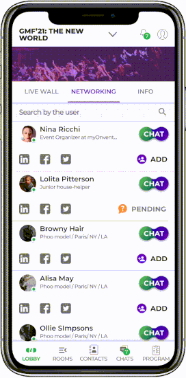 Chat features on mobile enables networking